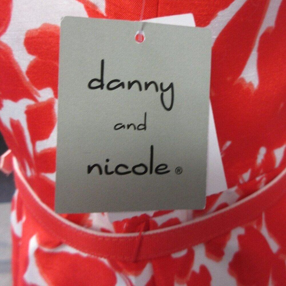 DANNY & NICOLE Fit‎ & Flare Floral Sleeveless Mini Dress Size 8 Orange White NWT - Picture 4 of 12